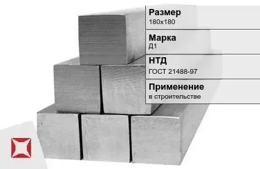 Дюралевый квадрат 180х180 мм Д1 ГОСТ 21488-97  в Актау