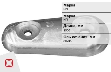 Никелевый анод для электролиза 1500х80x35 мм НП  в Актау