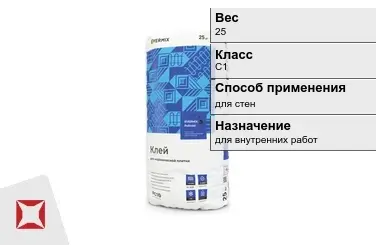 Плиточный клей EVERMIX C1 25 кг для внутренних работ в Актау