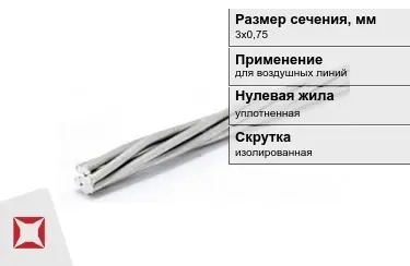 Провода для воздушных линий 3х0,75 мм в Актау