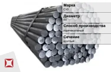 Пруток оцинкованный 50 мм Ст0 ГОСТ 2590-2006 в Актау