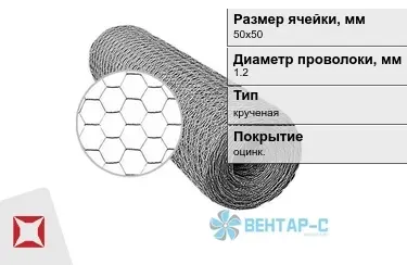 Сетка Манье двойного кручения 1,2x50х50 в Актау