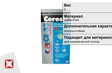 Затирка для плитки Ceresit 2 кг зеленая в пакете в Актау